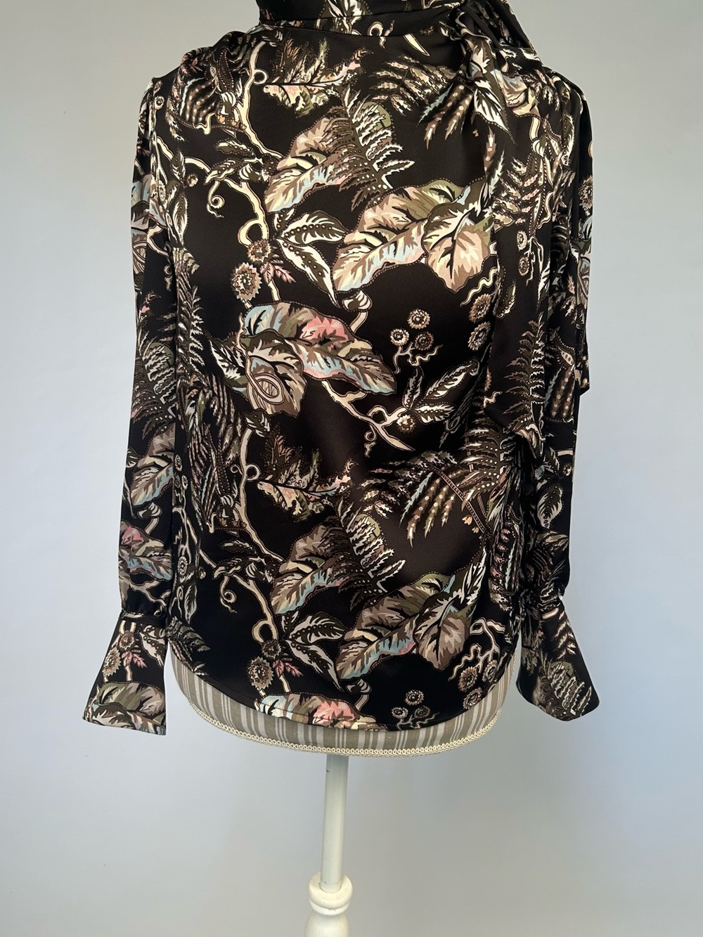 Banana Republic Black Floral Paisley Blouse